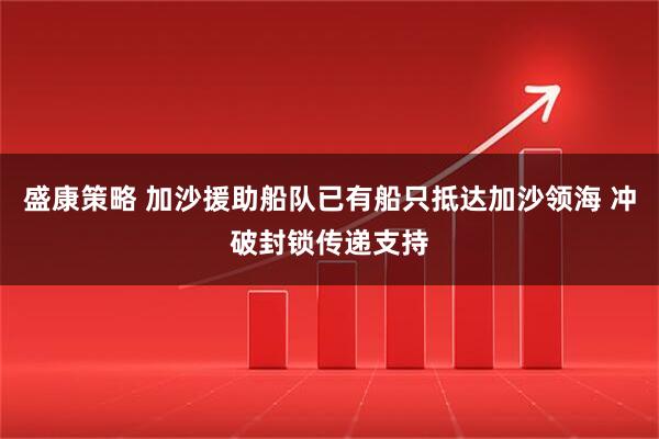 盛康策略 加沙援助船队已有船只抵达加沙领海 冲破封锁传递支持